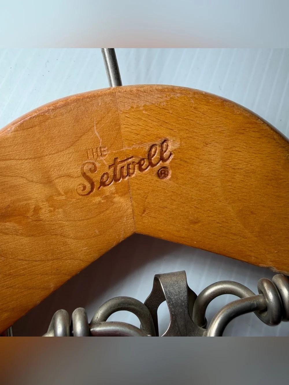 Lot Of 3 Vintage SETWELL Suit Jacket with Trousers Pants Garment Wooden Hangers